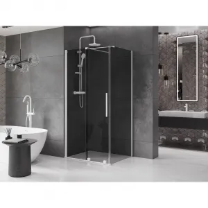 MEXEN/S - Velár sprchovací kút, posuvné dvere 100 x 80, grafit, biela 871-100-080-41-20