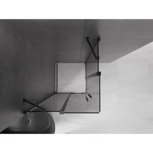 MEXEN/S - Velar Duo sprchovací kút, posuvné dvere 80 x 80, grafit, čierna 871-080-080-42-70