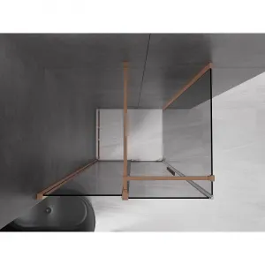 MEXEN/S - Velár sprchovací kút, posuvné dvere 100 x 70, grafit, meď kartáčovaná 871-100-070-41-65