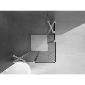 MEXEN/S - Velar Duo sprchovací kút, posuvné dvere 80 x 80, grafit, chróm 871-080-080-42-01