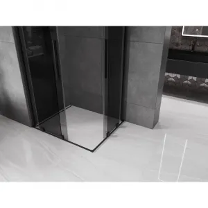 MEXEN/S - Velar Duo sprchovací kút, posuvné dvere 90 x 80, grafit, čierna 871-090-080-42-70