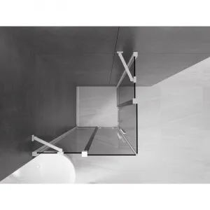 MEXEN/S - Velar Duo sprchovací kút, posuvné dvere 80 x 80, grafit, biela 871-080-080-42-20