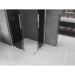 MEXEN/S - Velar Duo sprchovací kút, posuvné dvere 90 x 80, grafit, chróm 871-090-080-42-01
