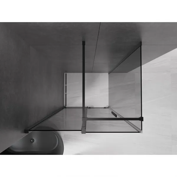 MEXEN/S - Velár sprchovací kút, posuvné dvere 110 x 80, grafit, čierna 871-110-080-41-70