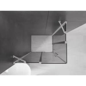 MEXEN/S - Velar Duo sprchovací kút, posuvné dvere 90 x 80, grafit, chróm 871-090-080-42-01