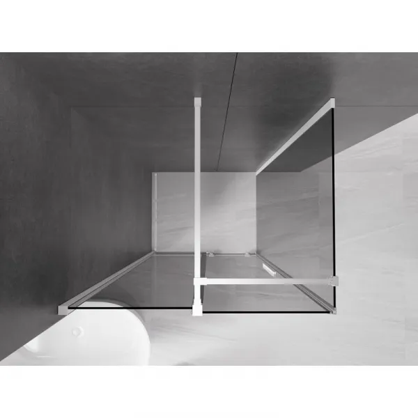 MEXEN/S - Velár sprchovací kút, posuvné dvere 100 x 80, grafit, biela 871-100-080-41-20