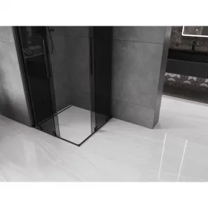 MEXEN/S - Velar Duo sprchovací kút, posuvné dvere 90 x 90, grafit, čierna 871-090-090-42-70