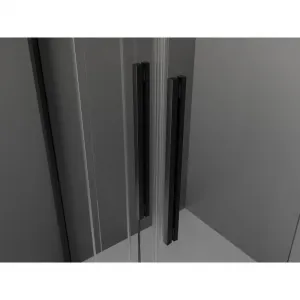 MEXEN/S - Velar Duo sprchovací kút, posuvné dvere 90 x 90, grafit, čierna 871-090-090-42-70