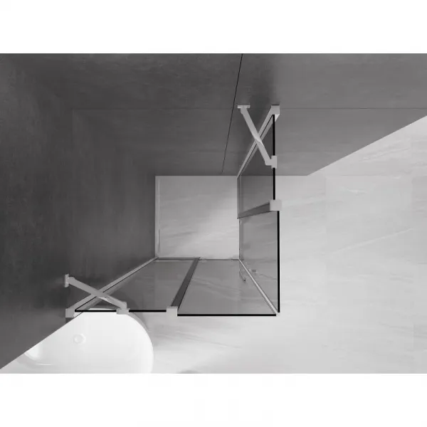 MEXEN/S - Velar Duo sprchovací kút, posuvné dvere 90 x 90, grafit, chróm 871-090-090-42-01