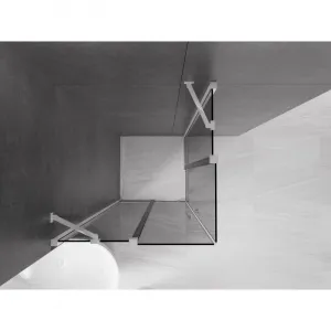 MEXEN/S - Velar Duo sprchovací kút, posuvné dvere 90 x 90, grafit, chróm 871-090-090-42-01