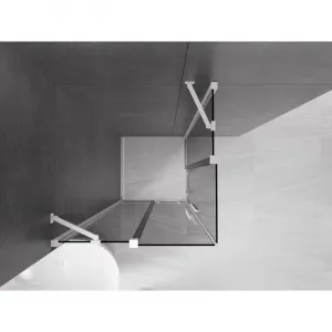 MEXEN/S - Velar Duo sprchovací kút, posuvné dvere 90 x 90, grafit, biela 871-090-090-42-20
