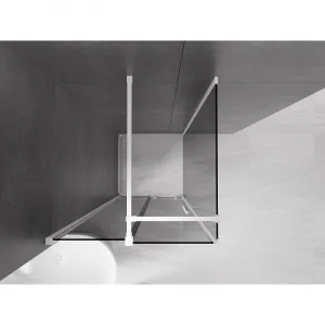 MEXEN/S - Velár sprchovací kút, posuvné dvere 110 x 110, grafit, biela 871-110-110-41-20
