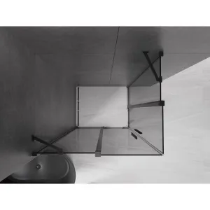MEXEN/S - Velar Duo sprchovací kút, posuvné dvere 100 x 90, grafit, čierna 871-100-090-42-70