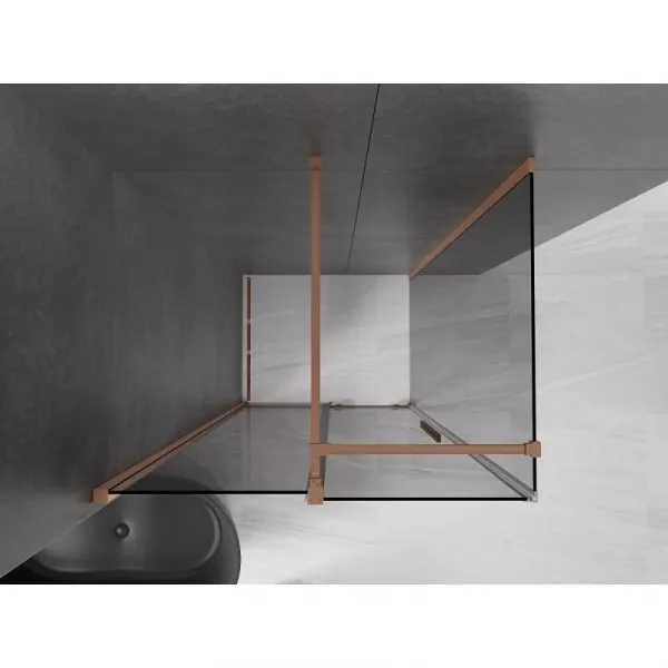 MEXEN/S - Velár sprchovací kút, posuvné dvere 100 x 80, grafit, meď kartáčovaná 871-100-080-41-65