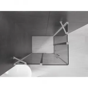 MEXEN/S - Velar Duo sprchovací kút, posuvné dvere 100 x 90, grafit, chróm 871-100-090-42-01