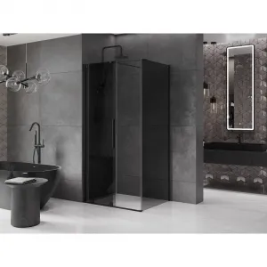 MEXEN/S - Velár sprchovací kút, posuvné dvere 100 x 85, grafit, čierna 871-100-085-41-70