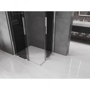 MEXEN/S - Velar Duo sprchovací kút, posuvné dvere 100 x 90, grafit, chróm 871-100-090-42-01