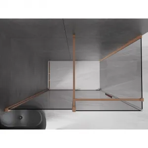 MEXEN/S - Velár sprchovací kút, posuvné dvere 140 x 80, grafit, meď kartáčovaná 871-140-080-41-65