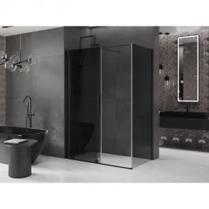 MEXEN/S - Velár sprchovací kút, posuvné dvere 150 x 80, grafit, čierna 871-150-080-41-70
