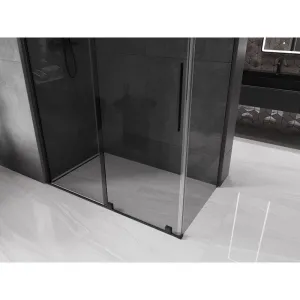 MEXEN/S - Velár sprchovací kút, posuvné dvere 150 x 80, grafit, čierna 871-150-080-41-70