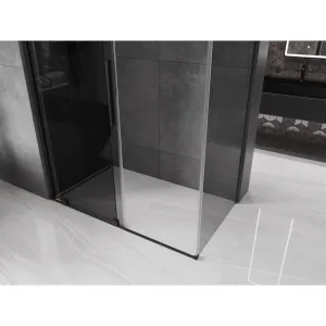 MEXEN/S - Velár sprchovací kút, posuvné dvere 150 x 80, grafit, čierna 871-150-080-41-70