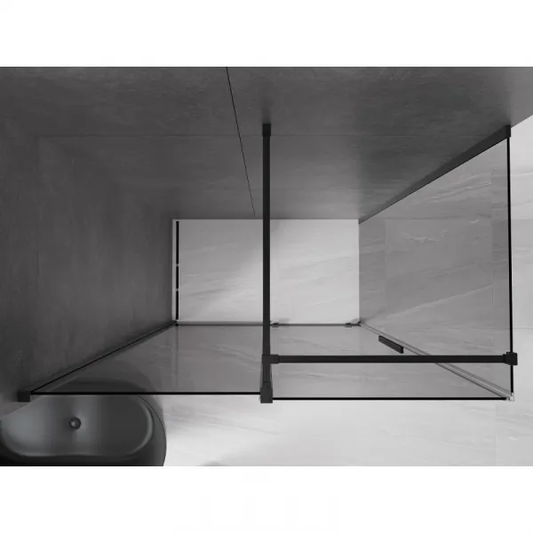 MEXEN/S - Velár sprchovací kút, posuvné dvere 150 x 80, grafit, čierna 871-150-080-41-70