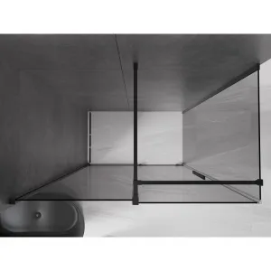 MEXEN/S - Velár sprchovací kút, posuvné dvere 150 x 80, grafit, čierna 871-150-080-41-70