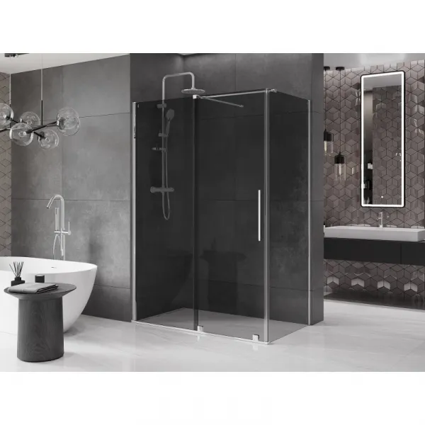 MEXEN/S - Velár sprchovací kút, posuvné dvere 150 x 80, grafit, chróm 871-150-080-41-01
