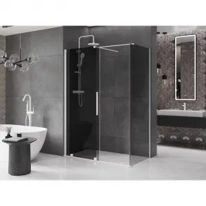 MEXEN/S - Velár sprchovací kút, posuvné dvere 150 x 70, grafit, biela 871-150-070-41-20