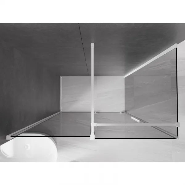 MEXEN/S - Velár sprchovací kút, posuvné dvere 150 x 85, grafit, biela 871-150-085-41-20