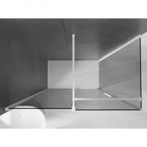 MEXEN/S - Velár sprchovací kút, posuvné dvere 150 x 85, grafit, biela 871-150-085-41-20