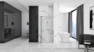 Rea Look, štvrťkruhový sprchovací kút 80x80x190 cm, 5mm číre sklo, chrómový profil, REA-K7904