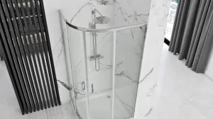 Rea Look, štvrťkruhový sprchovací kút 80x80x190 cm, 5mm číre sklo, chrómový profil, REA-K7904