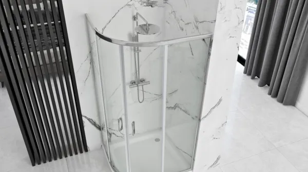 Rea Look, štvrťkruhový sprchovací kút 80x80x190 cm, 5mm číre sklo, chrómový profil, REA-K7904