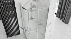 Rea Look, štvrťkruhový sprchovací kút 80x80x190 cm, 5mm číre sklo, chrómový profil, REA-K7904