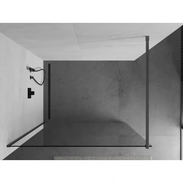 MEXEN/S - Kyoto Sprchová zástena WALK-IN 75 x 200, transparent 8 mm, grafit kartáčovaná 800-075-101-66-00