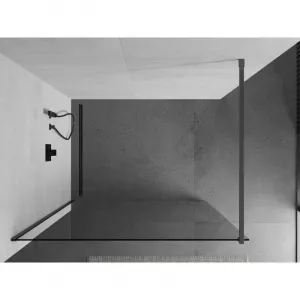 MEXEN/S - Kyoto Sprchová zástena WALK-IN 75 x 200, transparent 8 mm, grafit kartáčovaná 800-075-101-66-00