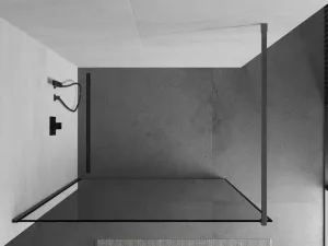 MEXEN/S - Kyoto Sprchová zástena WALK-IN 80 x 200, čierny vzor 8 mm, grafit kartáčovaná 800-080-101-66-70