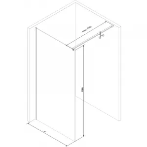 MEXEN/S - Kyoto Sprchová zástena WALK-IN 75 x 200, transparent 8 mm, grafit kartáčovaná 800-075-101-66-00