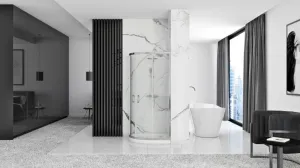Rea Look, štvrťkruhový sprchovací kút 80x80x190 cm, 5mm číre sklo, chrómový profil, REA-K7904