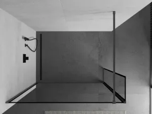 MEXEN/S - Kioto Sprchová zástena WALK-IN 120 x 30, čierny vzor, grafit kartáčovaná 800-120-212-66-70-030