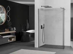 MEXEN/S - Kyoto Sprchová zástena WALK-IN 110 x 40, transparent, grafit kartáčovaná 800-110-212-66-00-040