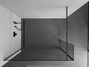 MEXEN/S - Kyoto Sprchová zástena WALK-IN 115 x 40, transparent, grafit kartáčovaná 800-115-212-66-00-040
