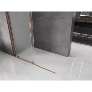 MEXEN/S - Velar Sprchová zástena posuvná Walk-in 150 x 200, dekor 8 mm, ružové zlato 871-150-000-33-60