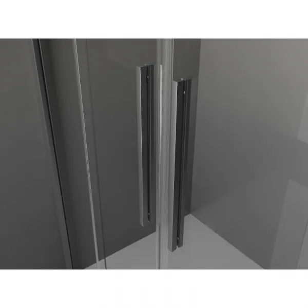 MEXEN/S - Velar L Duo sprchovací kút, posuvné dvere 80 x 80, grafit, grafit metal 871-080-080-02-43-95