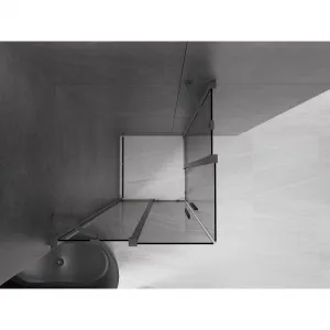 MEXEN/S - Velar Duo sprchovací kút, posuvné dvere 100 x 100, grafit, grafit metal 871-100-100-42-95