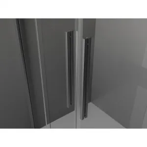 MEXEN/S - Velar Duo sprchovací kút, posuvné dvere 100 x 100, grafit, grafit metal 871-100-100-42-95