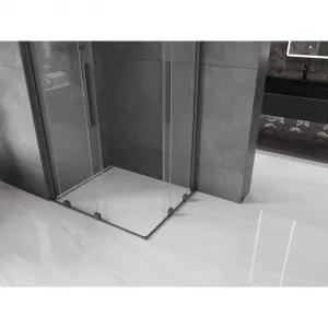 MEXEN/S - Velar Duo sprchovací kút, posuvné dvere 90 x 80, transparent, grafit metal 871-090-080-02-95