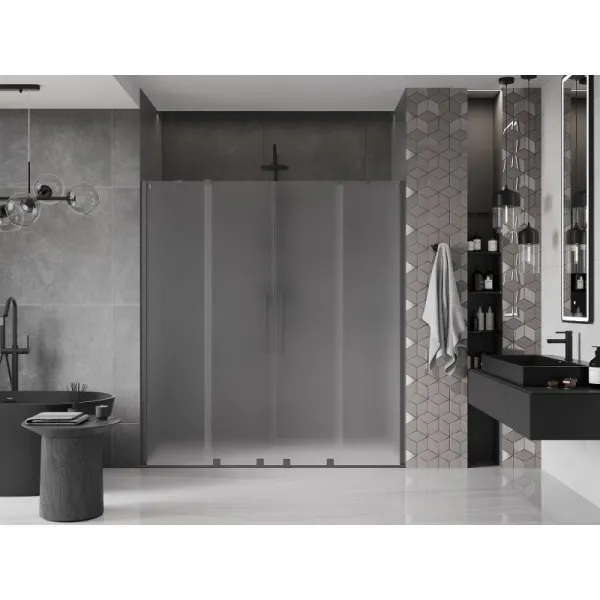 MEXEN/S - Velar Duo posuvné sprchové dvere 200, dekor, grafit metal 871-200-000-32-95