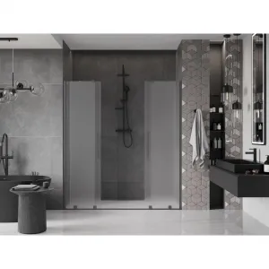 MEXEN/S - Velar Duo posuvné sprchové dvere 200, dekor, grafit metal 871-200-000-32-95